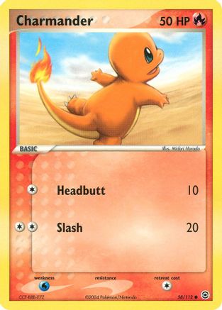 Charmander - 058/112  - FireRed & LeafGreen Reverse Holofoil - Common