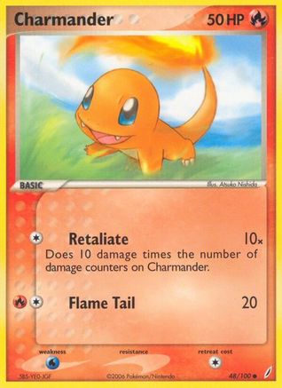 Charmander 48/100 - Crystal Guardians Reverse Holofoil