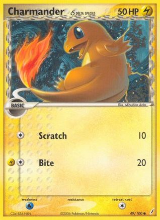 Charmander δ 49/100 - Crystal Guardians Reverse Holofoil