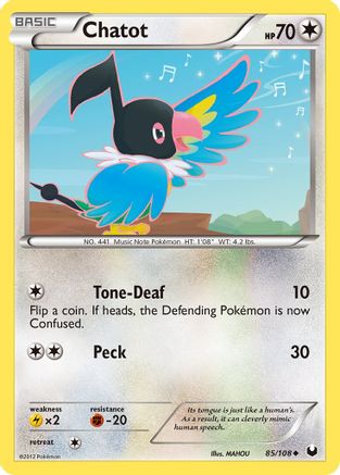 Chatot - 085/108 - Dark Explorers Reverse Holofoil - Uncommon