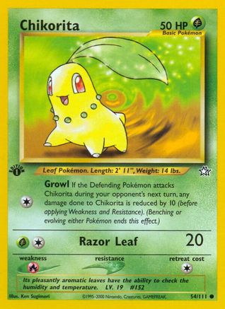 Chikorita 054/111 - Neo Genesis 1st Edition - Common