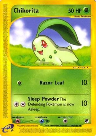 Chikorita 100/165 - Expedition Base Set Reverse Holofoil