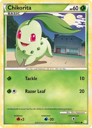 Chikorita 59/123 - HeartGold & SoulSilver Reverse Holofoil