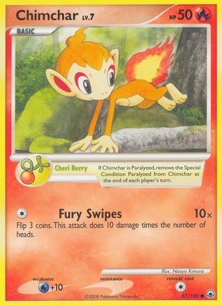 Chimchar 57/100 - Majestic Dawn Reverse Holofoil