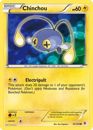Chinchou - 055/149 - Boundaries Crossed Reverse Holofoil - Common
