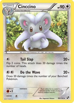 Cinccino 089 - Black and White Reverse Holofoil - Rare
