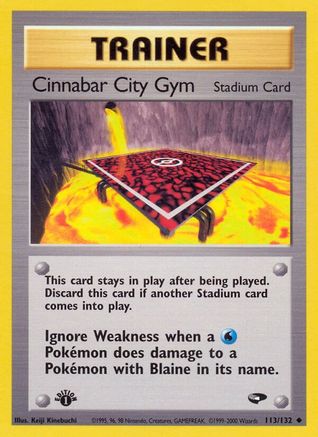 Cinnabar City Gym 113/132 - Gym Challenge 1st Edition - Uncommon