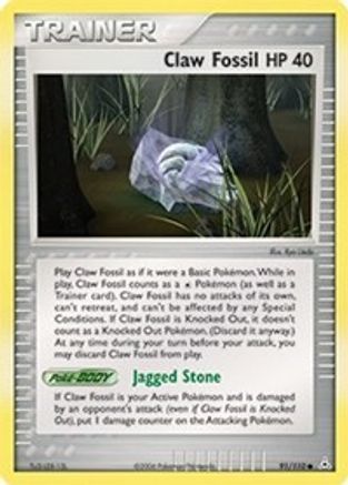 Claw Fossil - 091/110 - Holon Phantoms Reverse Holofoil - Common