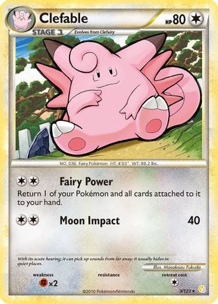 Clefable 3/123 - HeartGold & SoulSilver Reverse Holofoil