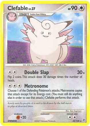 Clefable (22/130) - Diamond and Pearl Reverse Holofoil - Rare