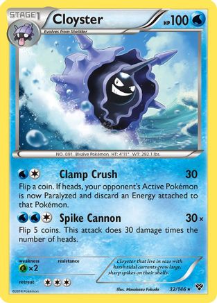 Cloyster 032 - XY Base Set Reverse Holofoil - Rare