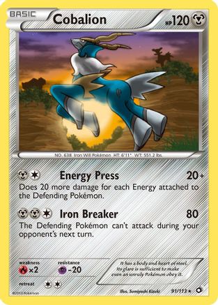 Cobalion 091/113 - Legendary Treasures Reverse Holofoil - Holo Rare