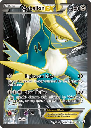 Cobalion EX (Full Art) (133/135) - Plasma Storm Holofoil - Ultra Rare