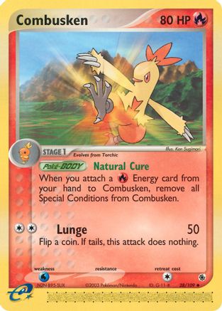 Combusken 028/109 - Ruby and Sapphire Reverse Holofoil - Uncommon