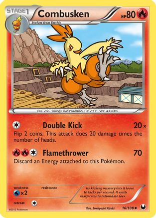 Combusken 016 - Dark Explorers Reverse Holofoil - Uncommon