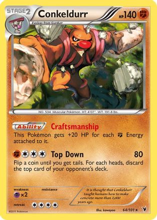 Conkeldurr (64)  - Noble Victories Reverse Holofoil - Holo Rare