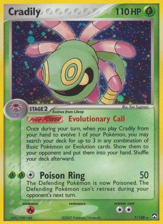 Cradily - 007/108 - Power Keepers Reverse Holofoil - Holo Rare