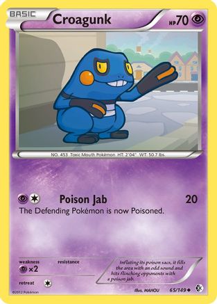 Croagunk (65)  - Boundaries Crossed Reverse Holofoil - Uncommon