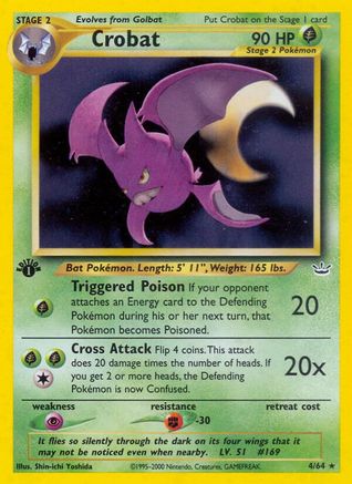 Crobat 4/64 - Neo Revelation 1st Edition Holofoil