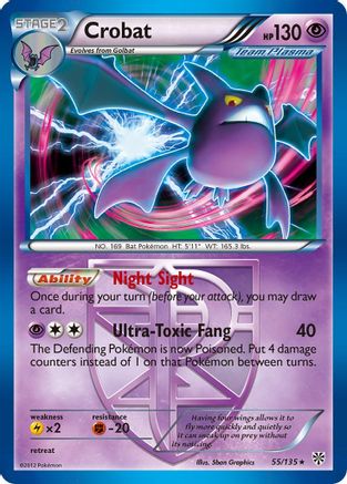 Crobat (Team Plasma) (55/135) - Plasma Storm Holofoil - Holo Rare