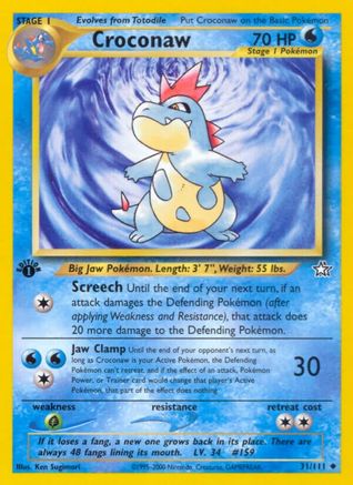 Croconaw 031/111 - Neo Genesis 1st Edition - Uncommon