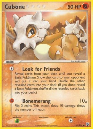 Cubone - 051/109 - Team Rocket Returns Reverse Holofoil