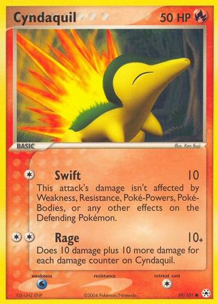 Cyndaquil 059/101 - Hidden Legends Reverse Holofoil - Common