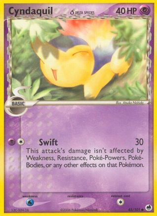 Cyndaquil δ 45/101 - Dragon Frontiers Reverse Holofoil