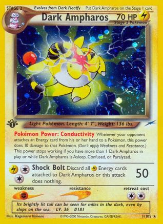 Dark Ampharos 1/105 - Neo Destiny Unlimited Holofoil