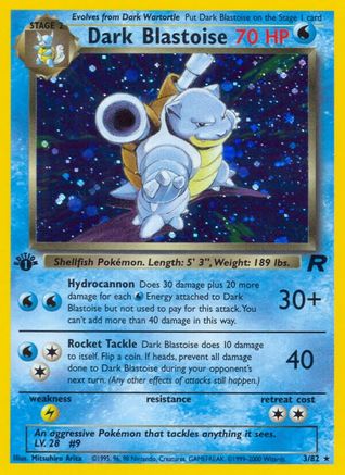 Dark Blastoise 003/082 - Team Rocket 1st Edition Holofoil - Holo Rare