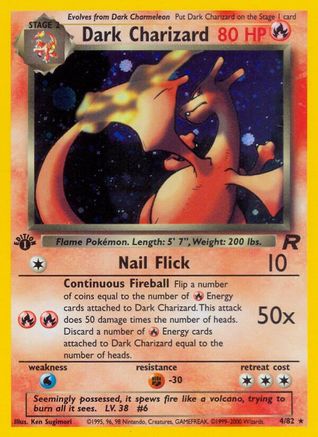 Dark Charizard 004/082 - Team Rocket 1st Edition Holofoil - Holo Rare