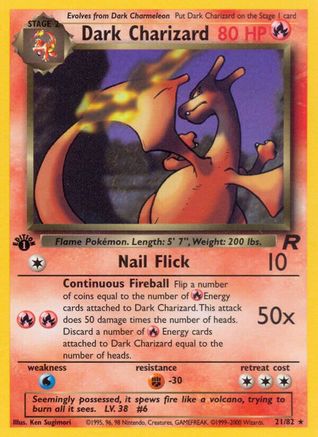 Dark Charizard 021/082 - Team Rocket 1st Edition - Rare