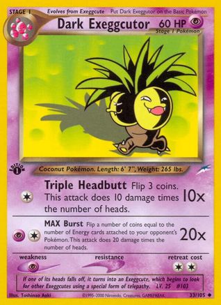 Dark Exeggutor 33/105 - Neo Destiny 1st Edition