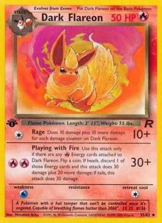 Dark Flareon 035/082 - Team Rocket 1st Edition - Uncommon