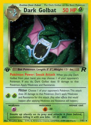 Dark Golbat 007/082 - Team Rocket 1st Edition Holofoil - Holo Rare