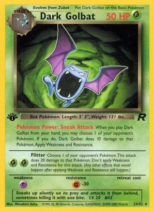 Dark Golbat 024/082 - Team Rocket 1st Edition - Rare