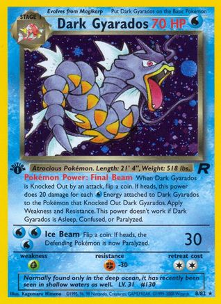 Dark Gyarados 008/082 - Team Rocket 1st Edition Holofoil - Holo Rare