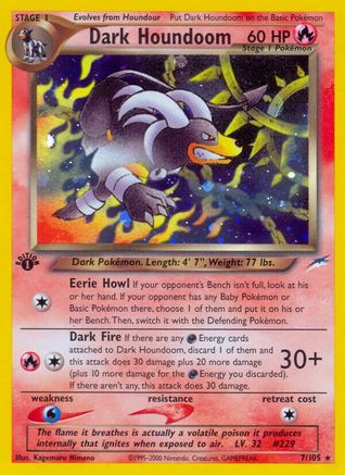 Dark Houndoom 007/105 - Neo Destiny 1st Edition Holofoil - Holo Rare