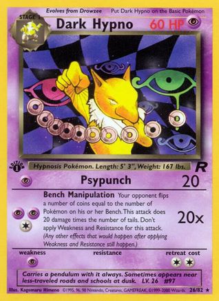 Dark Hypno 026/082 - Team Rocket 1st Edition - Rare