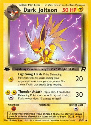 Dark Jolteon 038/082 - Team Rocket 1st Edition - Uncommon