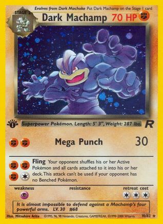 Dark Machamp 010/082 - Team Rocket 1st Edition Holofoil - Holo Rare
