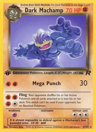 Dark Machamp 027/082 - Team Rocket 1st Edition - Rare