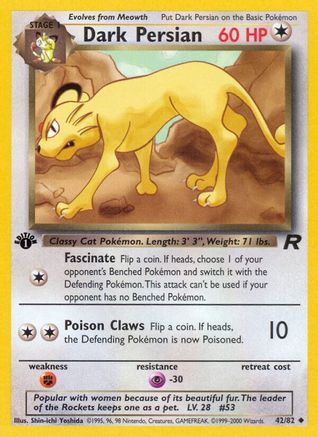 Dark Persian 042/082 - Team Rocket 1st Edition - Uncommon