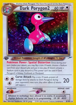 Dark Porygon2 008/105 - Neo Destiny 1st Edition Holofoil - Holo Rare