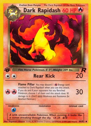 Dark Rapidash 044/082 - Team Rocket 1st Edition - Uncommon