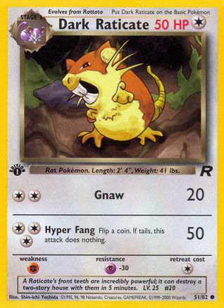Dark Raticate 051/082 - Team Rocket 1st Edition - Common