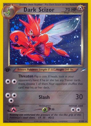Dark Scizor 009/105 - Neo Destiny 1st Edition Holofoil - Holo Rare
