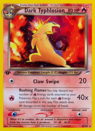 Dark Typhlosion 010/105 - Neo Destiny 1st Edition Holofoil - Holo Rare