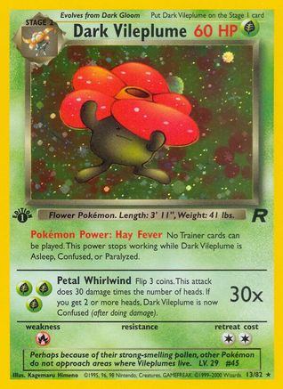 Dark Vileplume (13/82) - Team Rocket 1st Edition Holofoil - Holo Rare
