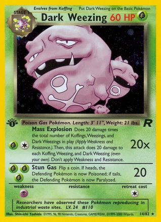 Dark Weezing 014/082 - Team Rocket 1st Edition Holofoil - Holo Rare